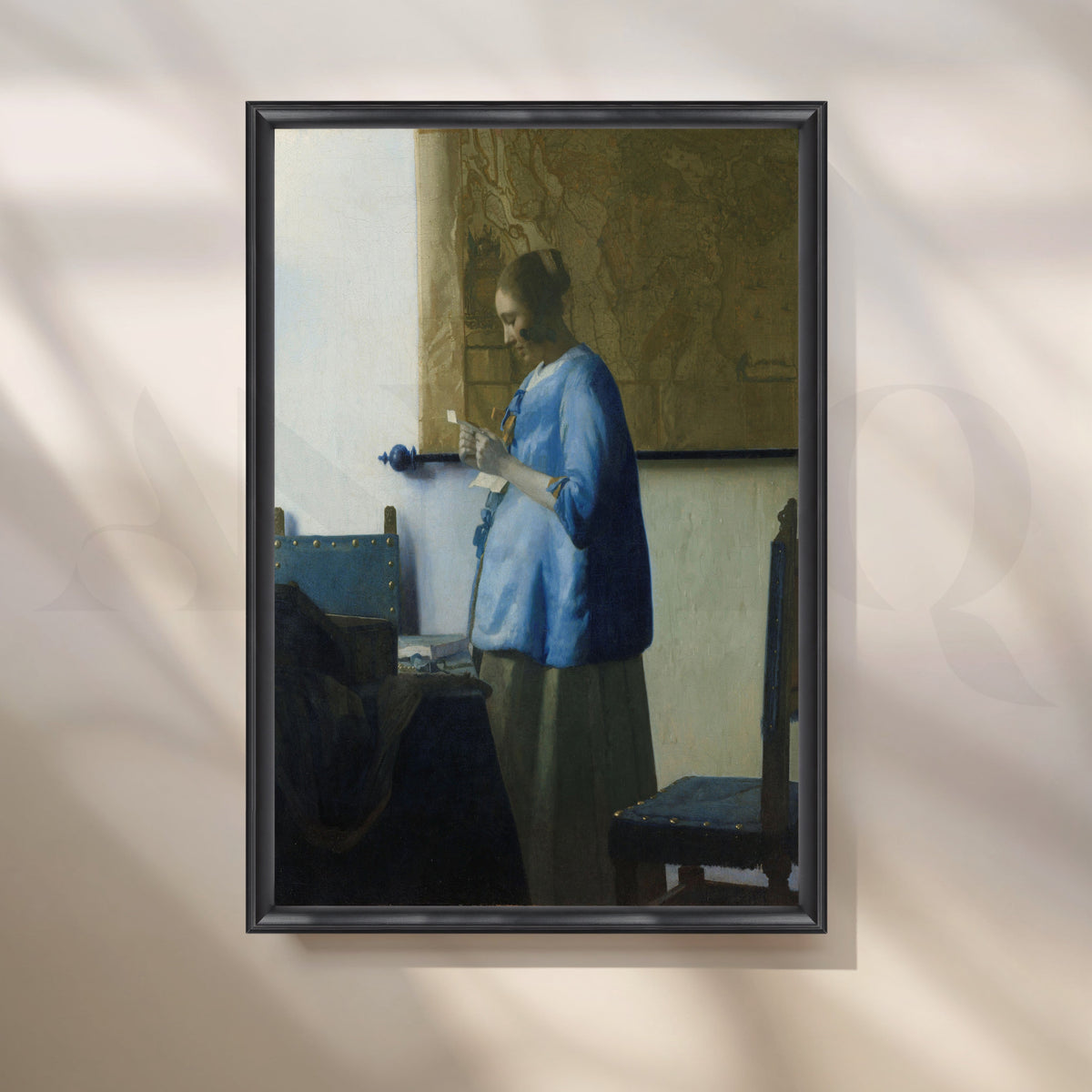 Reading a Letter by Vermeer Canvas Artwork – Asha Art Studio – Image 3