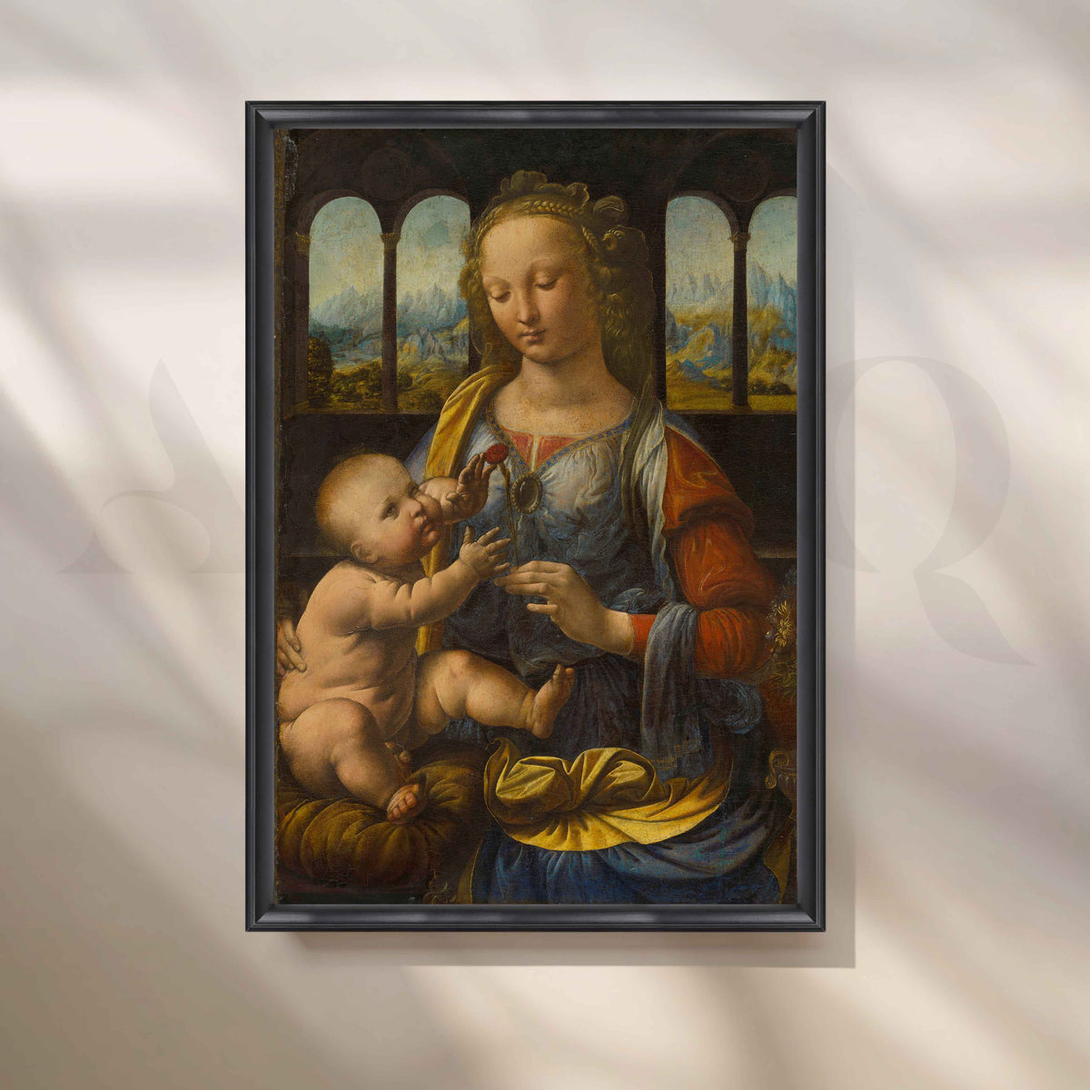 Madonna of the Carnation Canvas Artwork – Asha Art Studio – Image 3