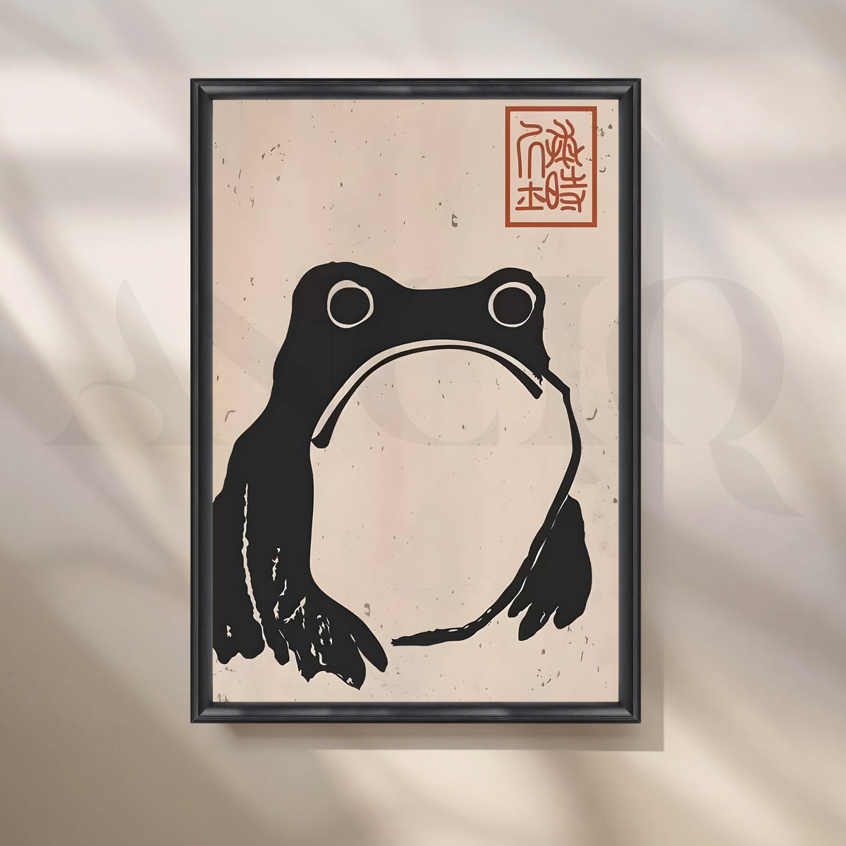 Black Frog Graphic Canvas Artwork – Asha Art Studio – Image 3