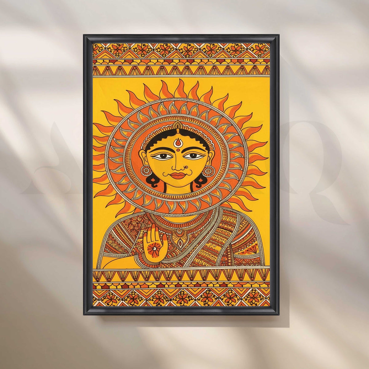 Surya Dev Traditional Madhubani Artwork – Asha Art Studio – Image 3