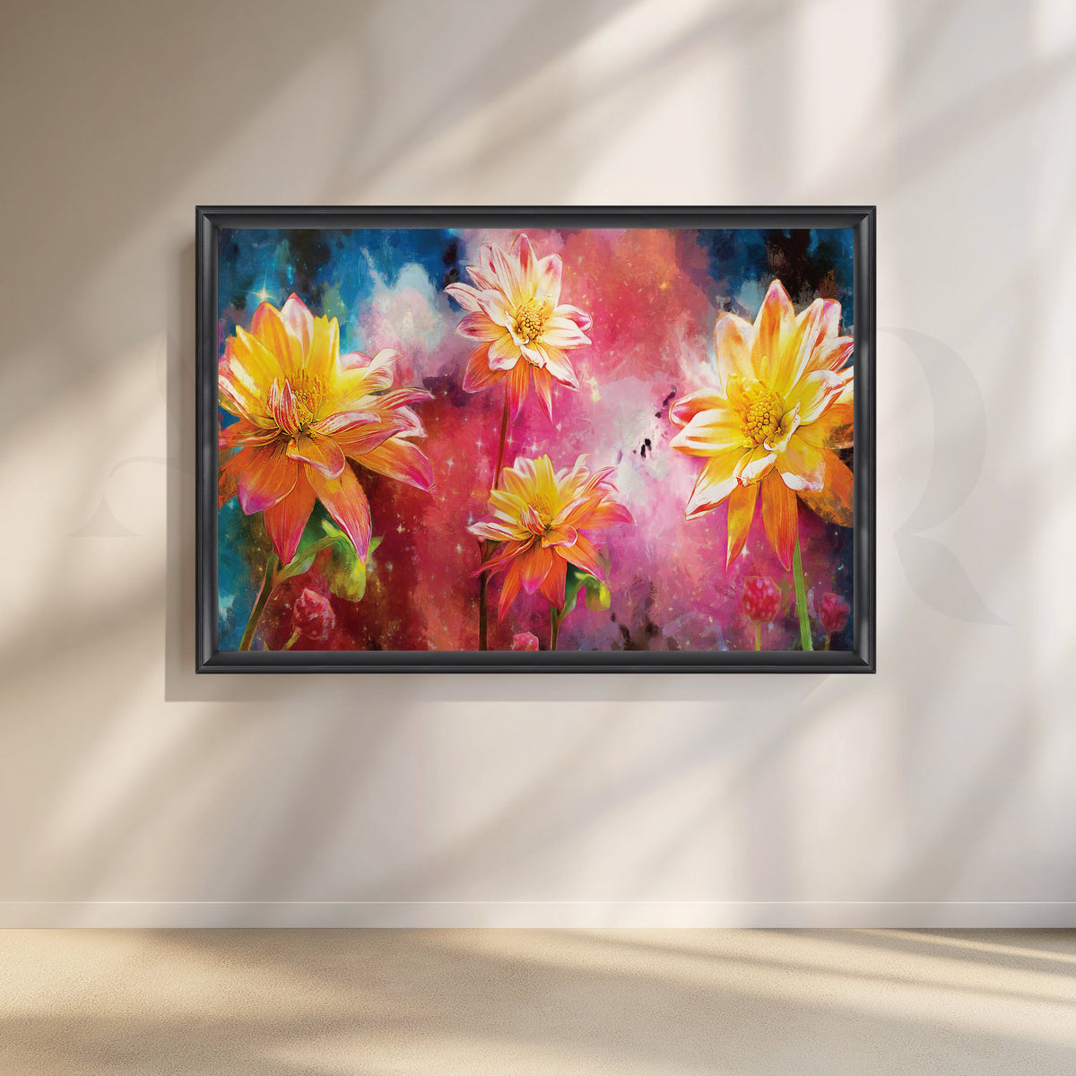 Vibrant Blooms Canvas Artwork – Asha Art Studio – Image 3
