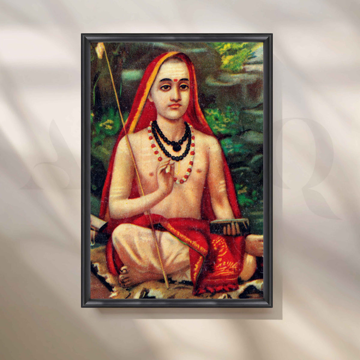 Adi Shankaracharya Seated Canvas Artwork – Asha Art Studio – Image 3