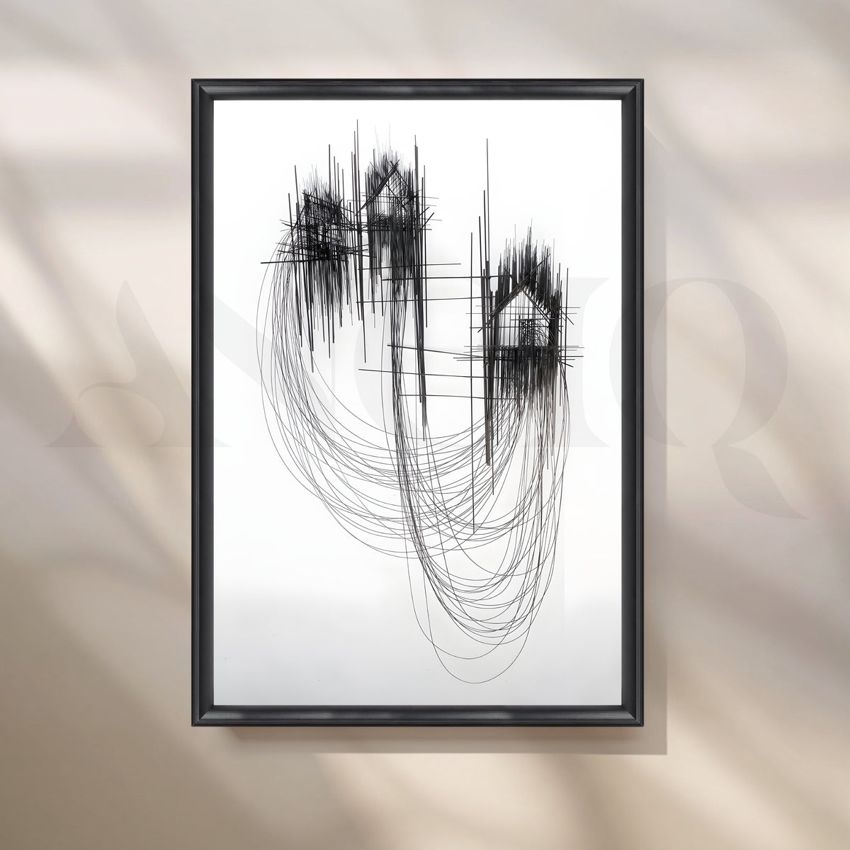 Black Line Architectura Canvas Artwork – Asha Art Studio – Image 3