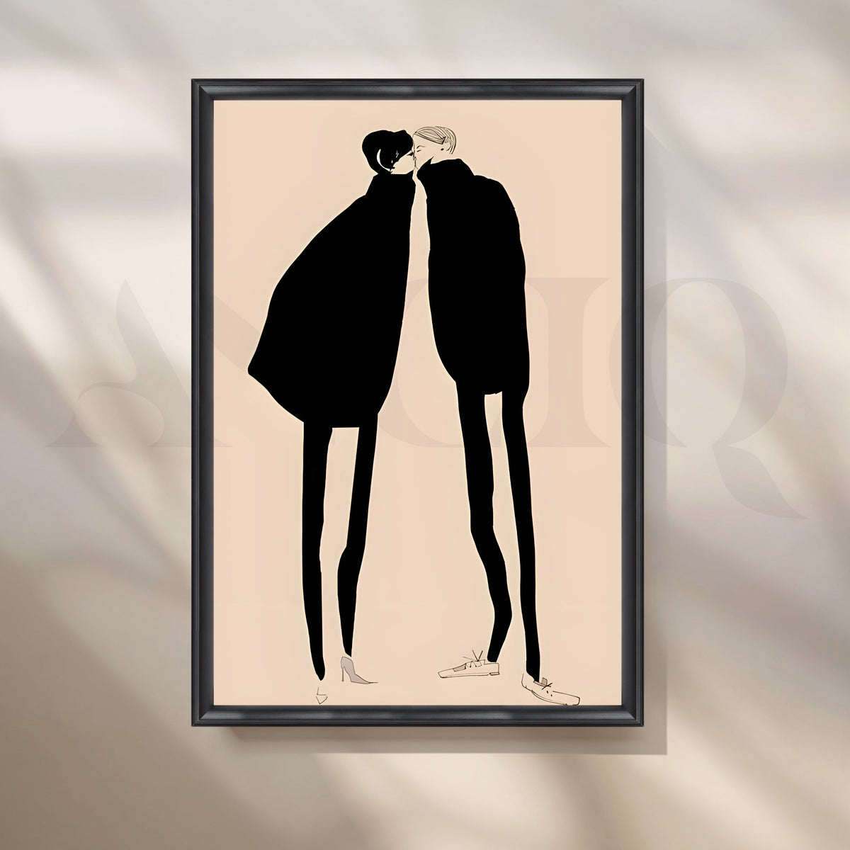 Romantic Silhouette Couple Canvas Artwork – Asha Art Studio – Image 3
