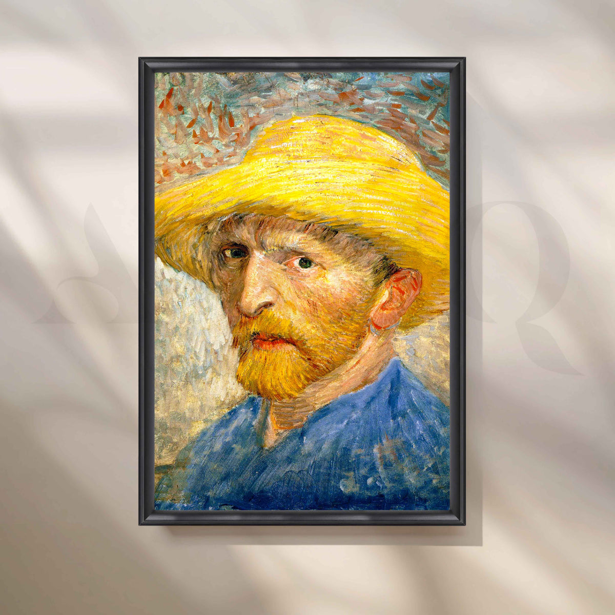 Straw Hat Artist Portrait Canvas Artwork – Asha Art Studio – Image 3