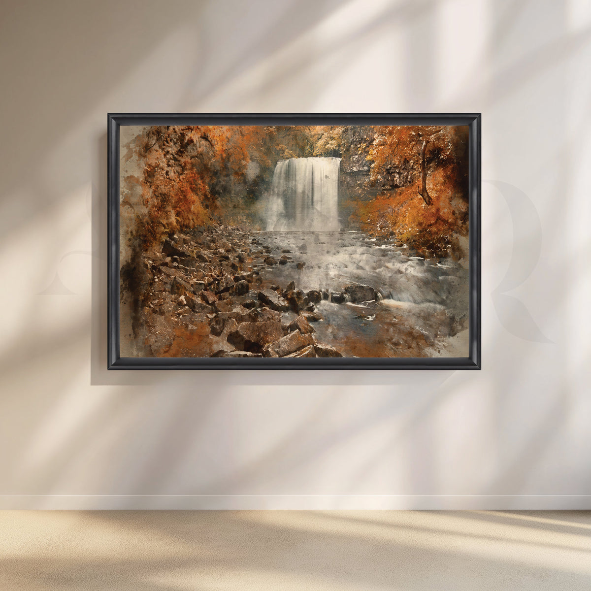 Serene Cascades Canvas Artwork – Asha Art Studio – Image 3
