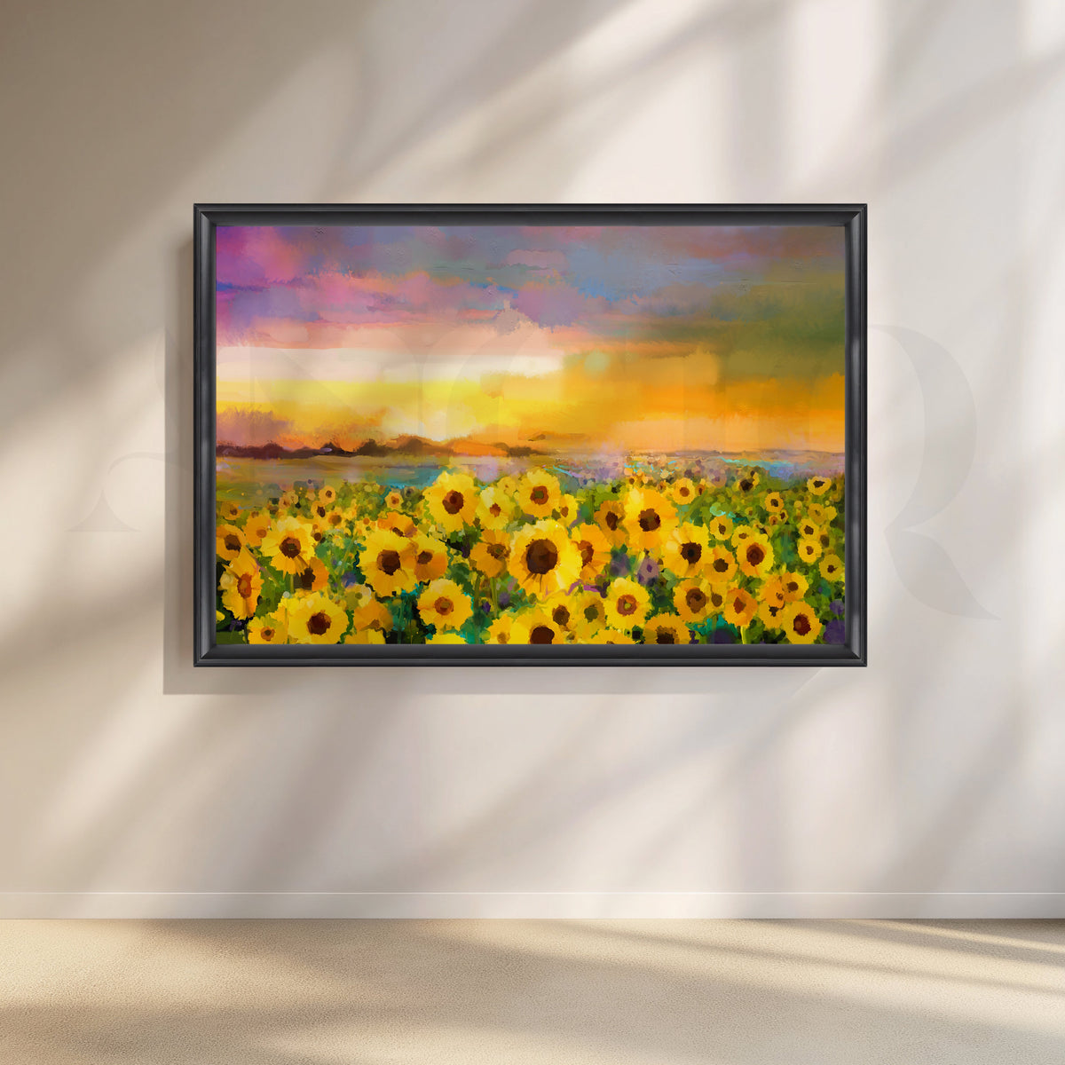 Golden Horizon Bloom Canvas Artwork – Asha Art Studio – Image 3