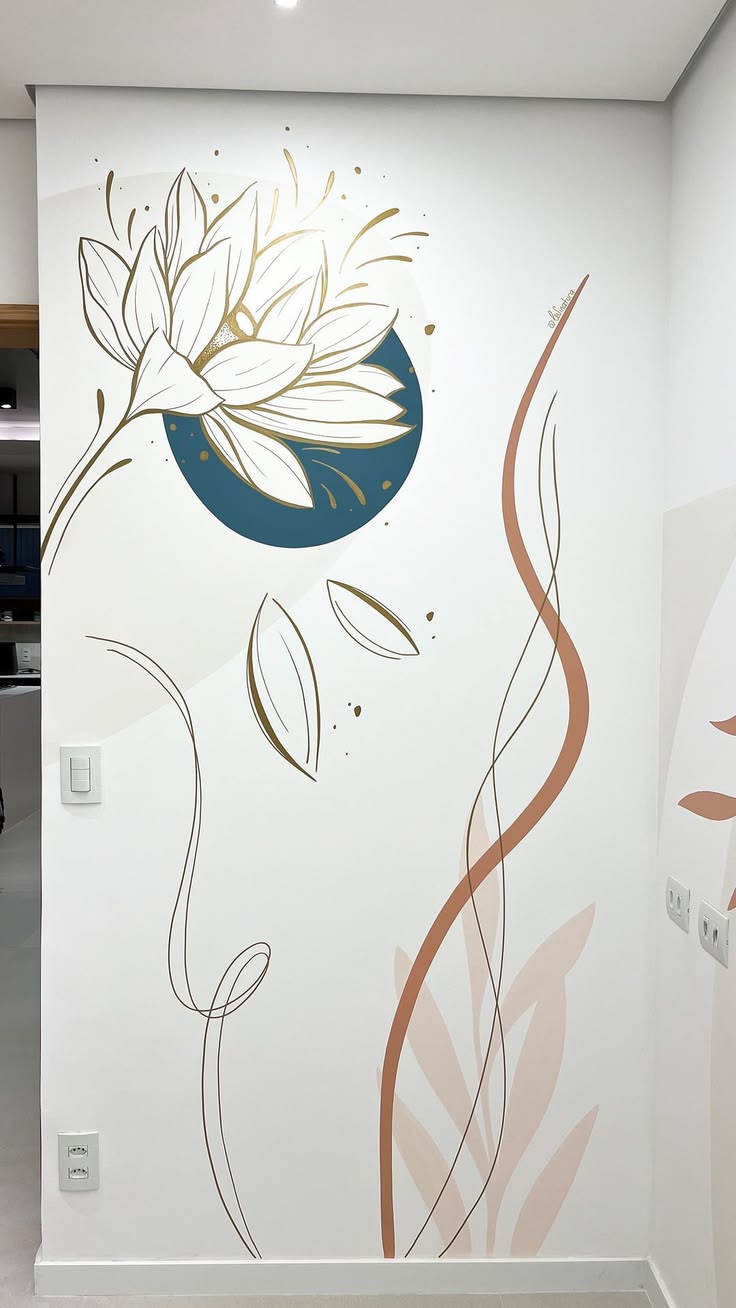 Elegant Lotus Bloom Wall Mural | Modern Floral Wall Art for Interiors