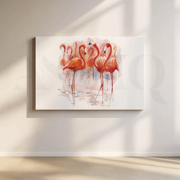 Flamingo Fantasy Canvas Artwork – Asha Art Studio