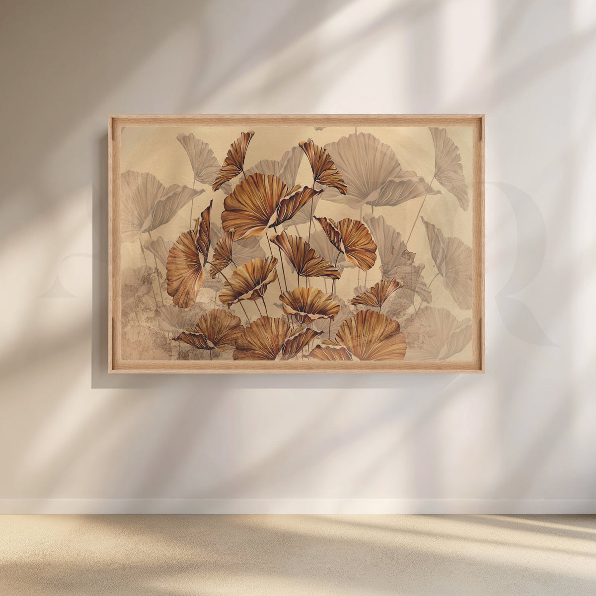 Golden Ginkgo Elegance Floral Artwork – Asha Art Studio – Image 5
