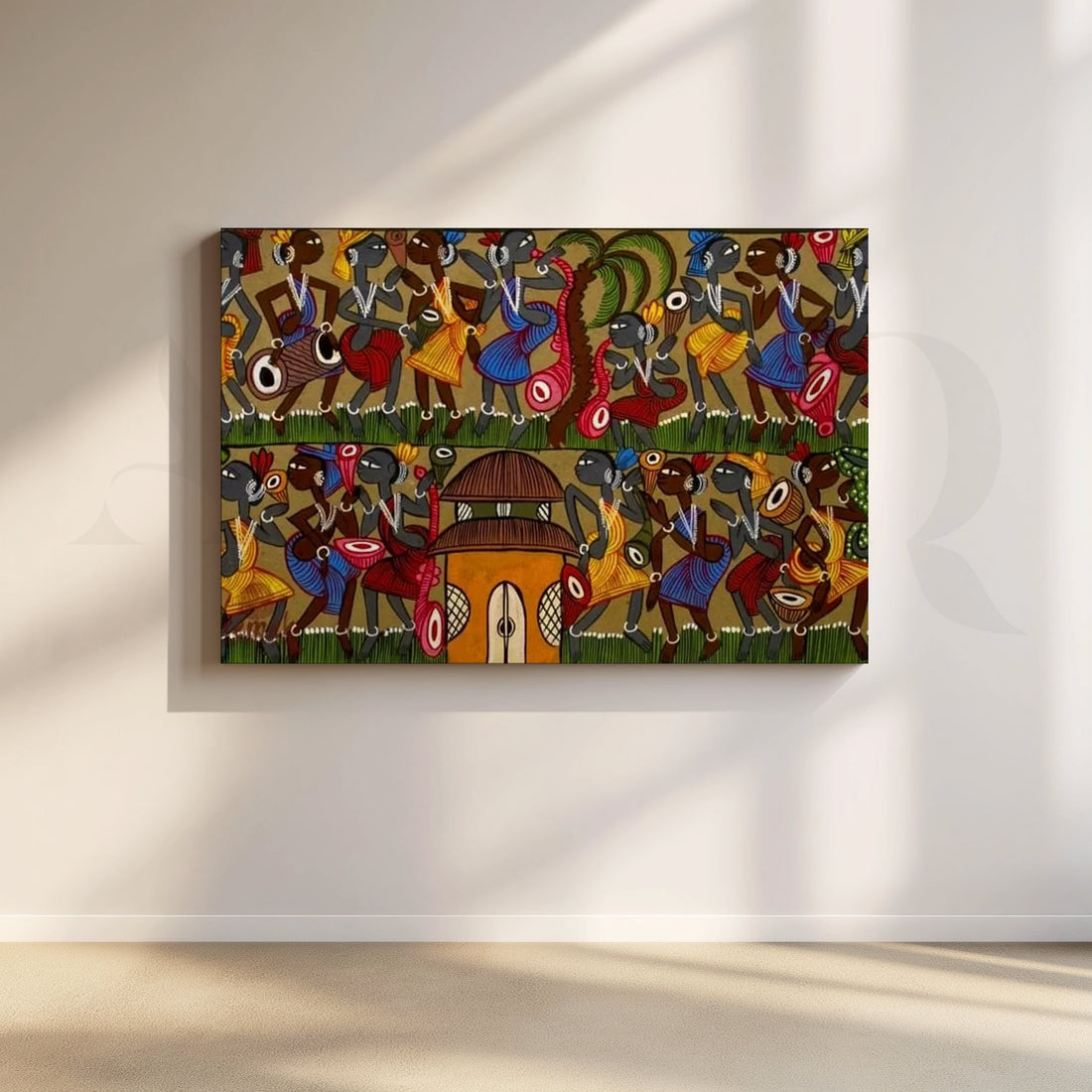 Tribal Festival Rhythm Canvas Artwork – Asha Art Studio