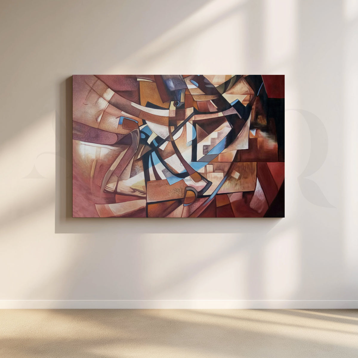 Cubist Abstract Canvas Artwork – Asha Art Studio