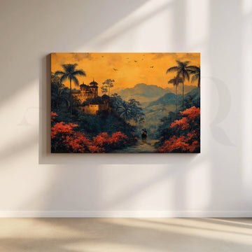 Palace at Golden Dusk Canvas Artwork – Asha Art Studio