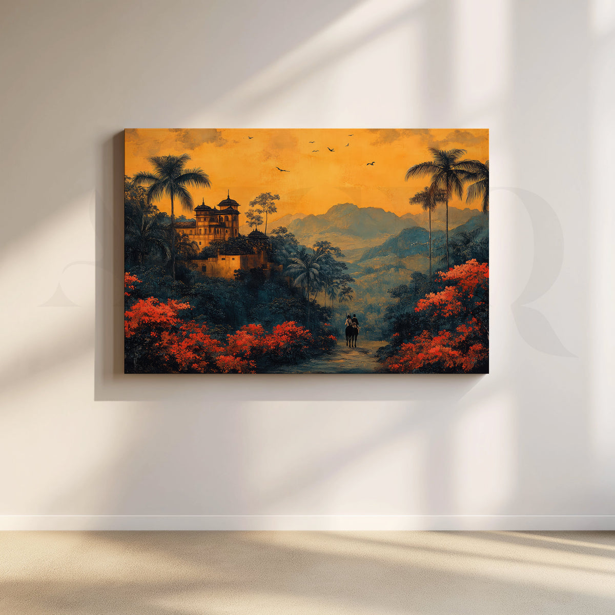 Palace at Golden Dusk Canvas Artwork – Asha Art Studio