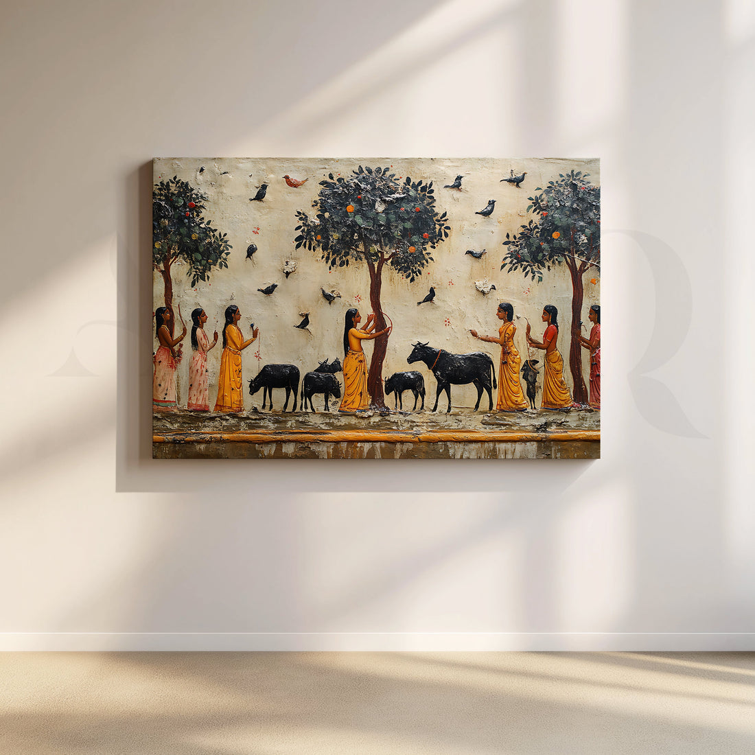 Sacred Grove Procession Canvas Artwork – Asha Art Studio