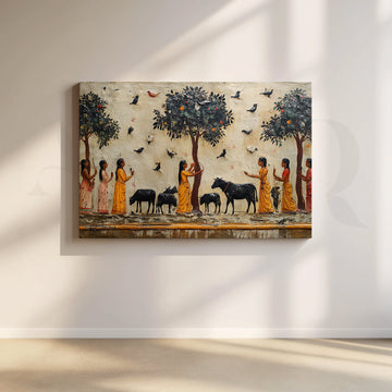 Sacred Grove Procession Canvas Artwork – Asha Art Studio