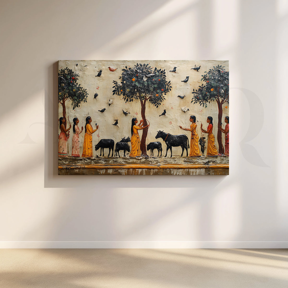 Sacred Grove Procession Canvas Artwork – Asha Art Studio