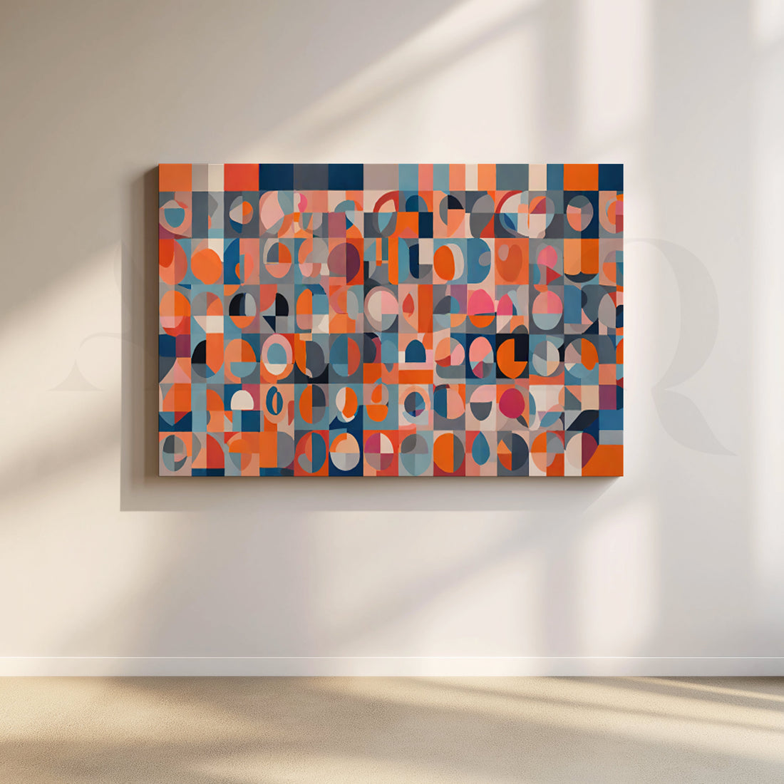 Color Block Geometric Canvas Artwork – Asha Art Studio
