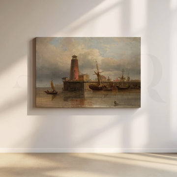 Vintage Harbor Lighthouse Canvas Artworks – Asha Art Studio
