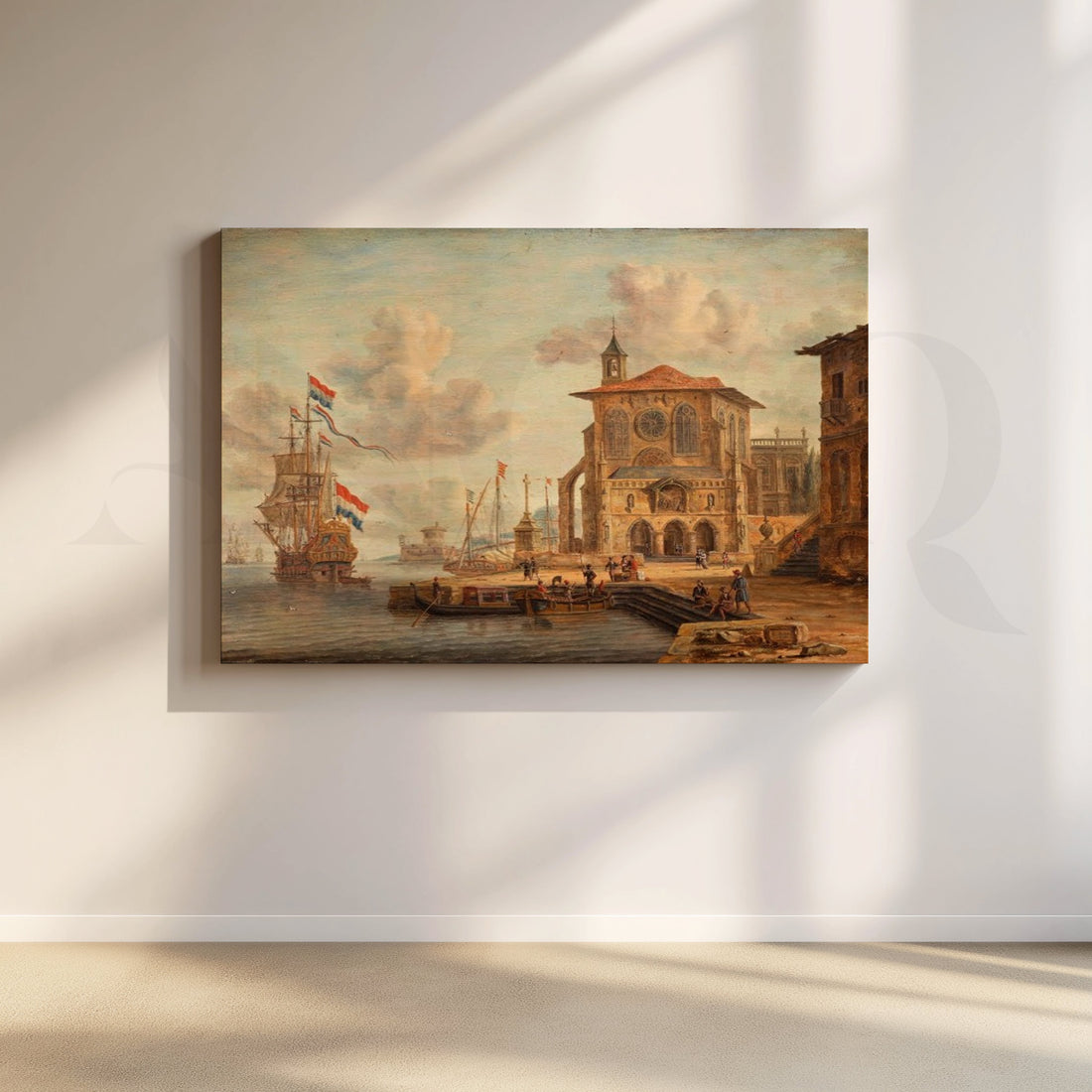 Seaport Chapel View Canvas Artwork – Asha Art Studio