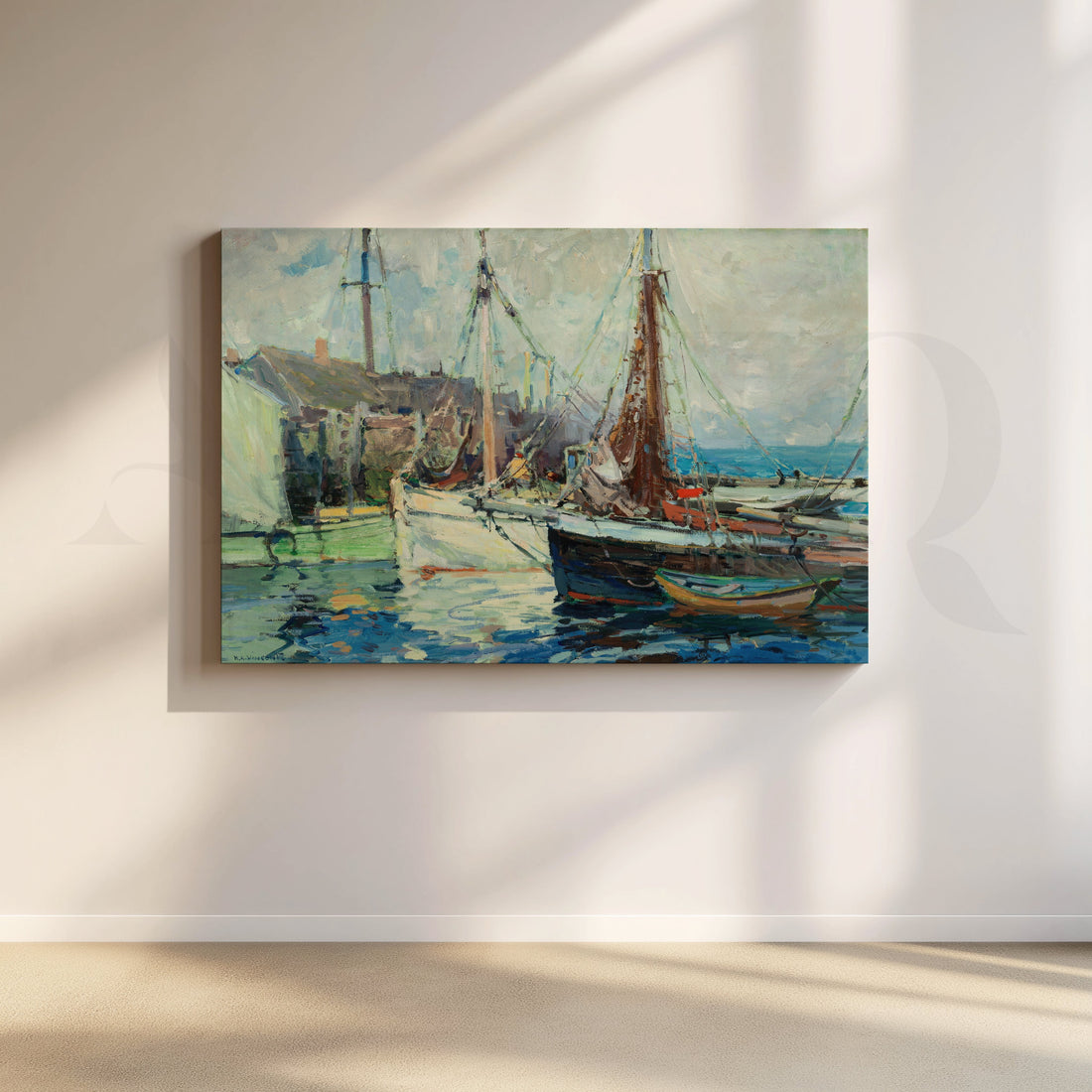 Old Harbor Dock Canvas Artwork – Asha Art Studio