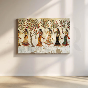 Royal Garden Procession Canvas Artwork – Asha Art Studio
