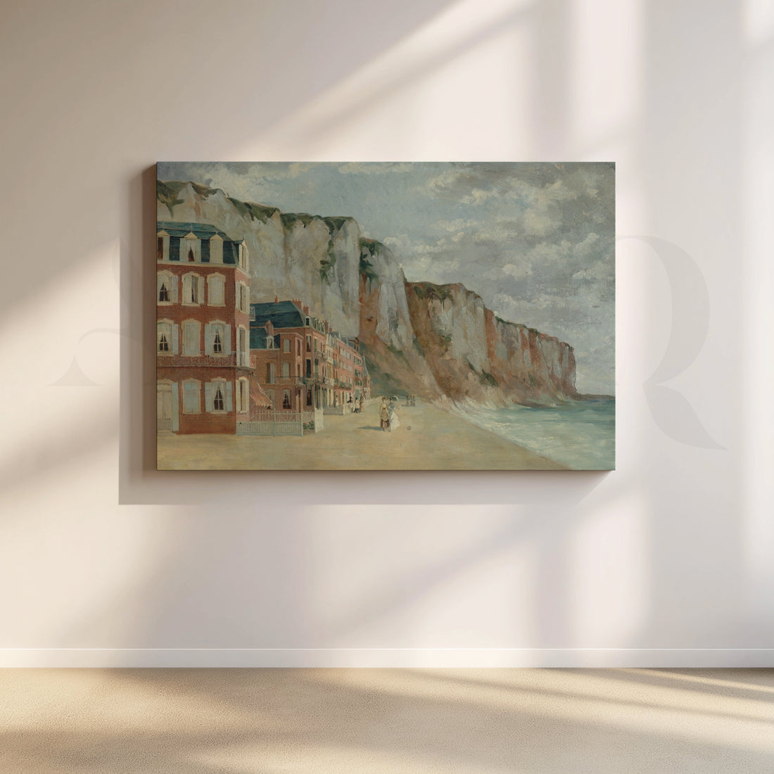 Seaside Cliffs Promenade Canvas Artwork – Asha Art Studio