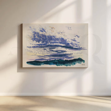 Lavender Sky Over the Bay Canvas Artwork – Asha Art Studio