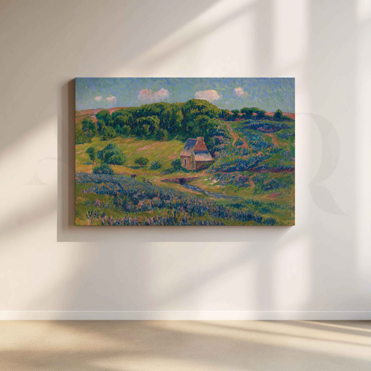 Impressionist Countryside Cottage Canvas Artwork – Asha Art Studio