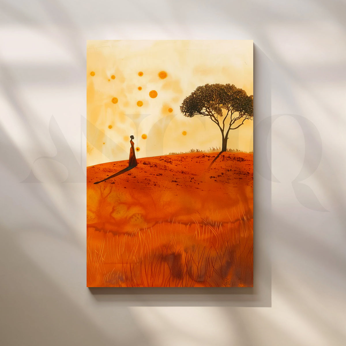 Savanna Solitude Canvas Painting for Entryway – Asha Art Studio