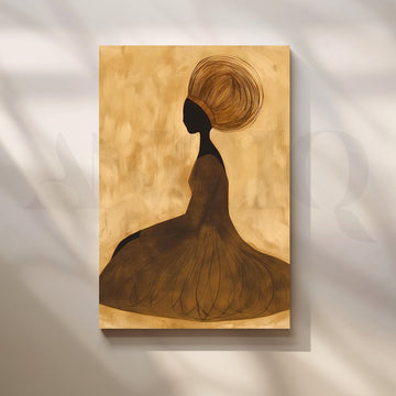 Golden Grace Canvas Painting for Bedroom – Asha Art Studio