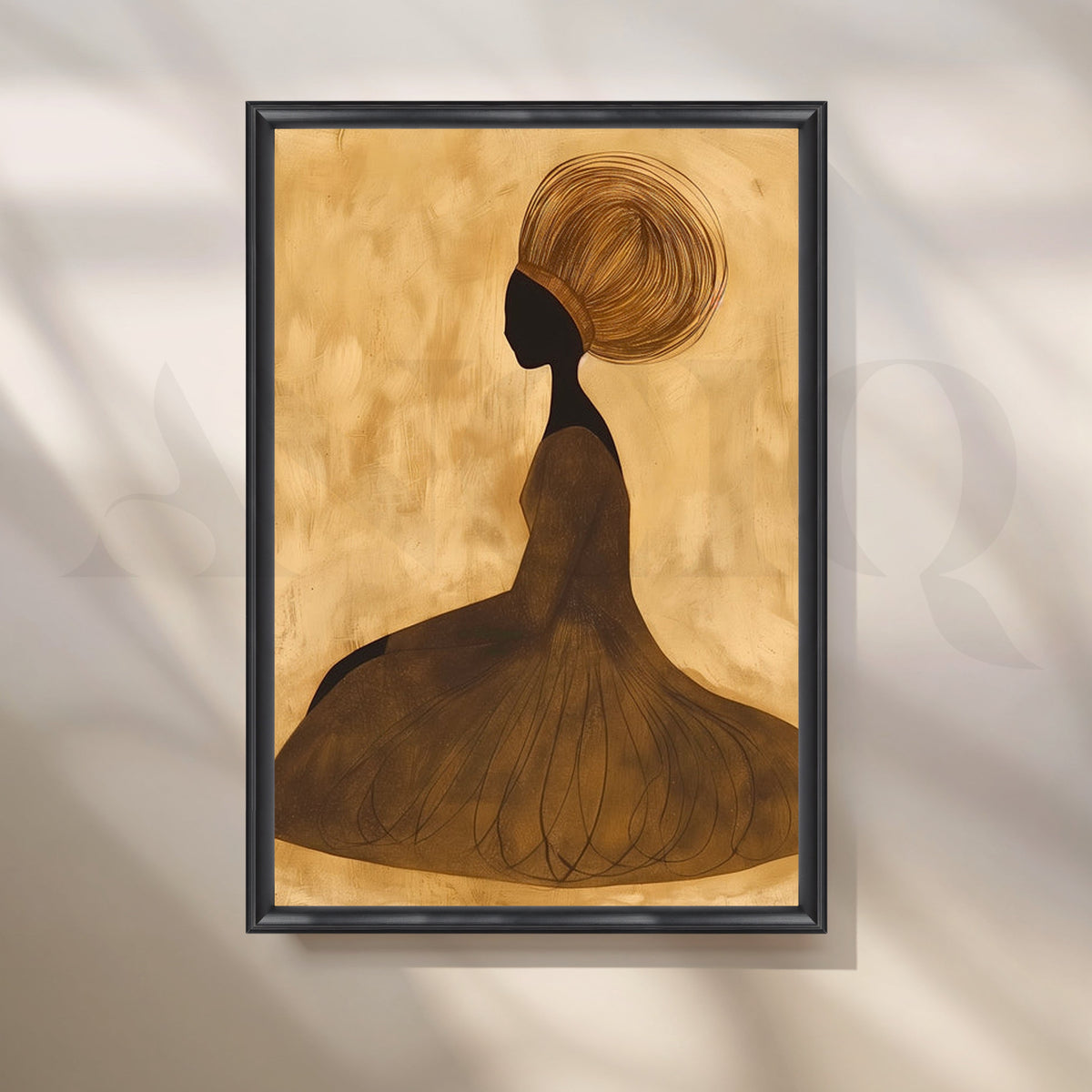 Golden Grace Canvas Painting for Bedroom – Asha Art Studio – Image 3