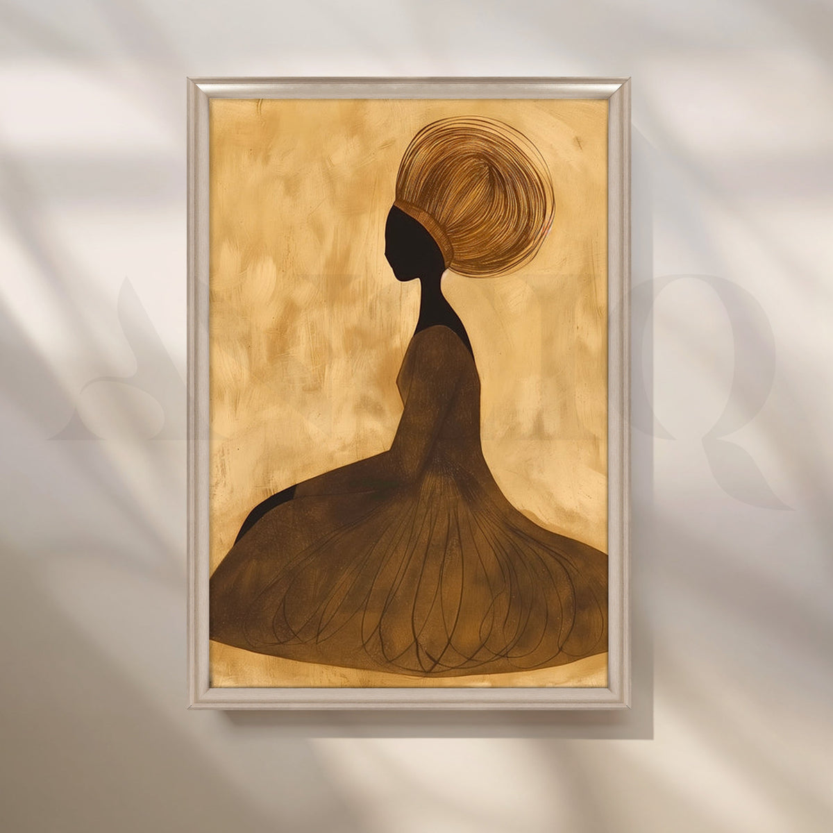 Golden Grace Canvas Painting for Bedroom – Asha Art Studio – Image 4