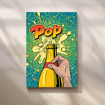 Champagne Pop Art Wall Poster – Asha Art Studio