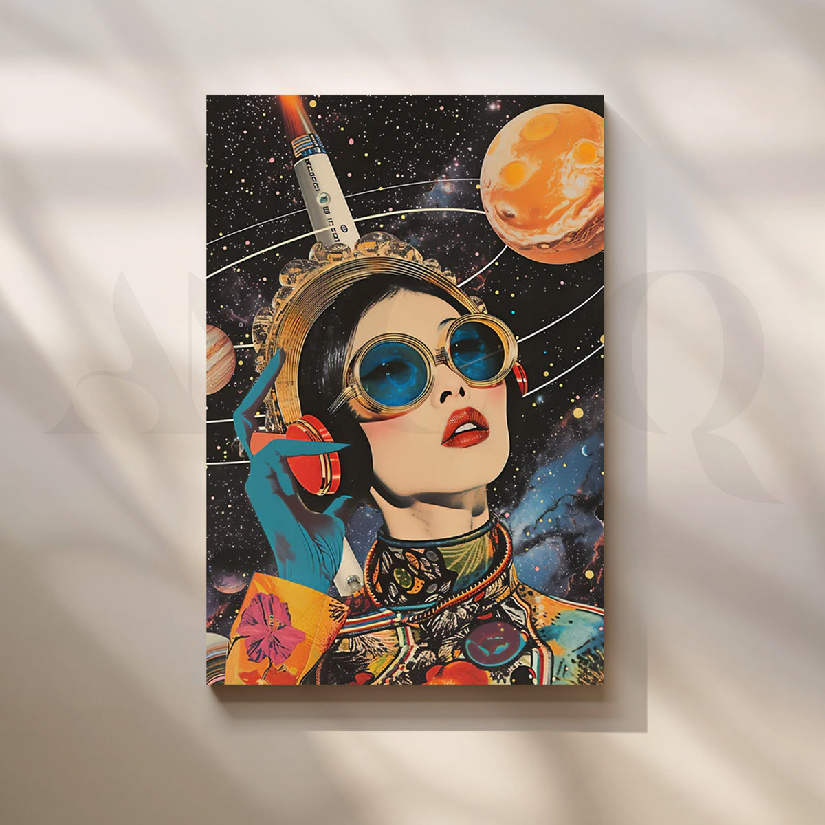 Galactic Muse — Retro-Futurist Space Pop Art Print – Asha Art Studio