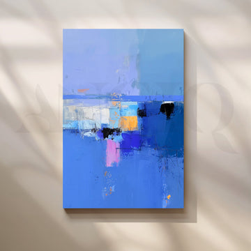 Azure Horizon Canvas Painting for Coastal Living Room – Asha Art Studio
