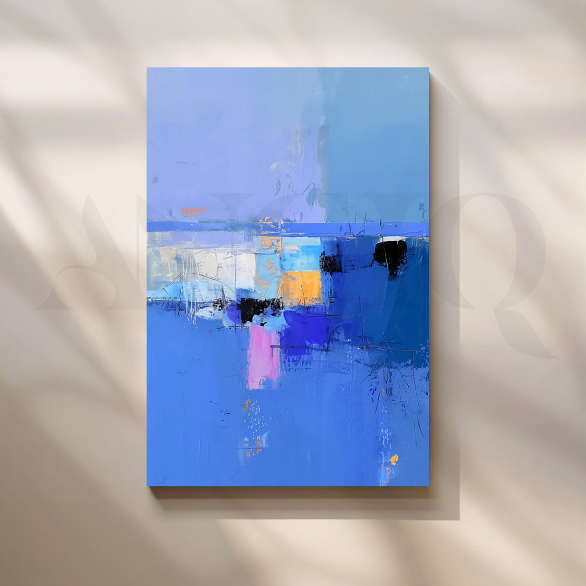 Azure Horizon Canvas Painting for Coastal Living Room – Asha Art Studio