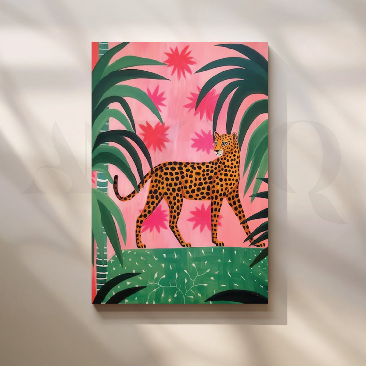 Tropical Leopard Canvas Painting for Nursery & Playroom – Asha Art Studio