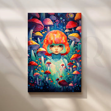Toadstool Garden Sprite Canvas Painting for Bedroom/Kids Room – Asha Art Studio