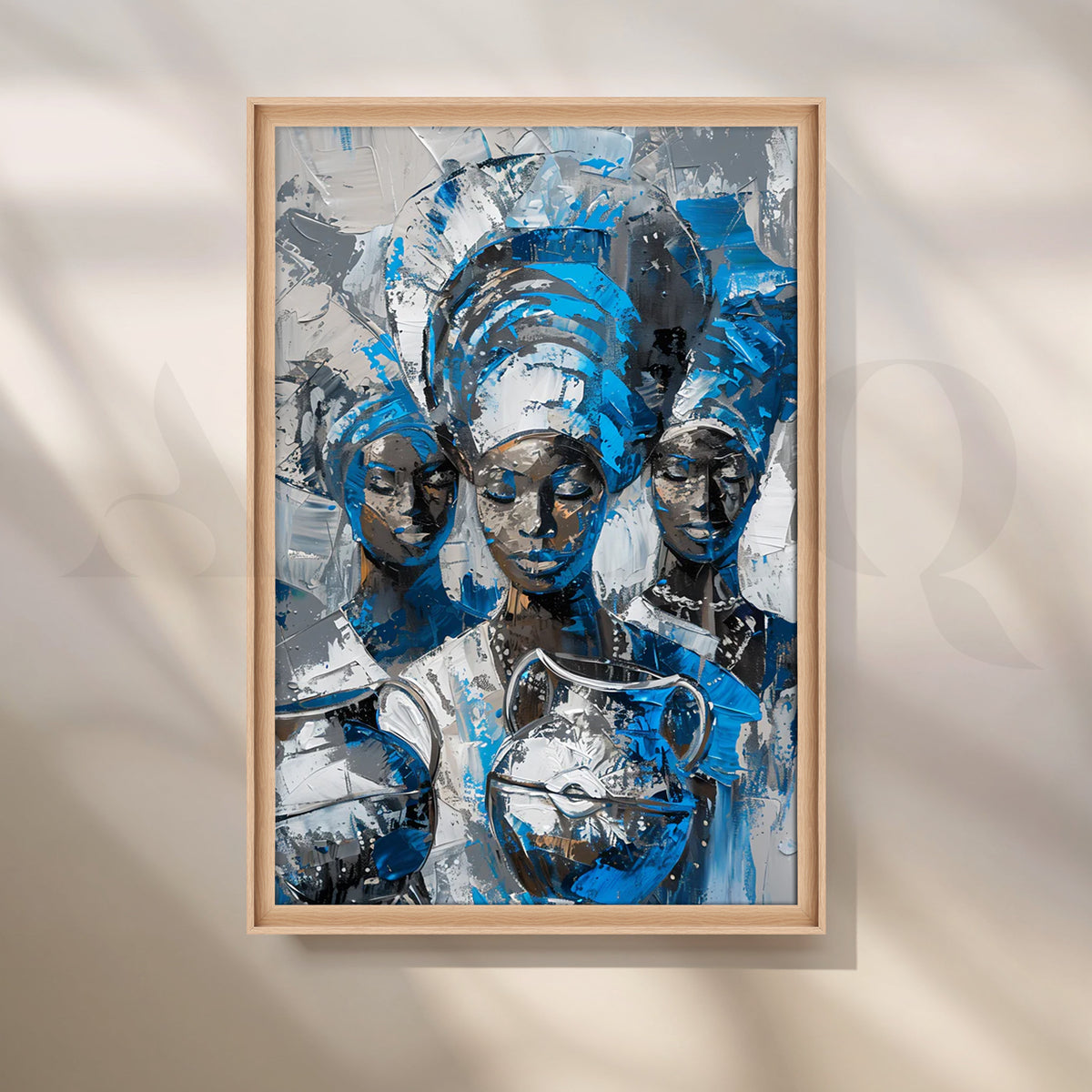 Blue Matriarchs Canvas Painting for Dining Room – Asha Art Studio – Image 5