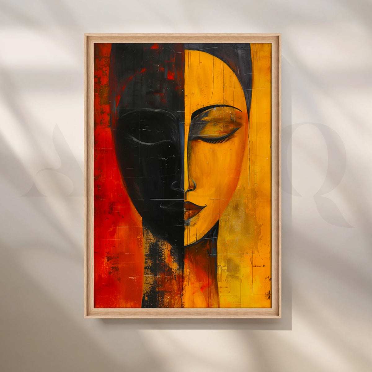 Duality in Gold & Ember Canvas Painting for Entryway – Asha Art Studio – Image 5