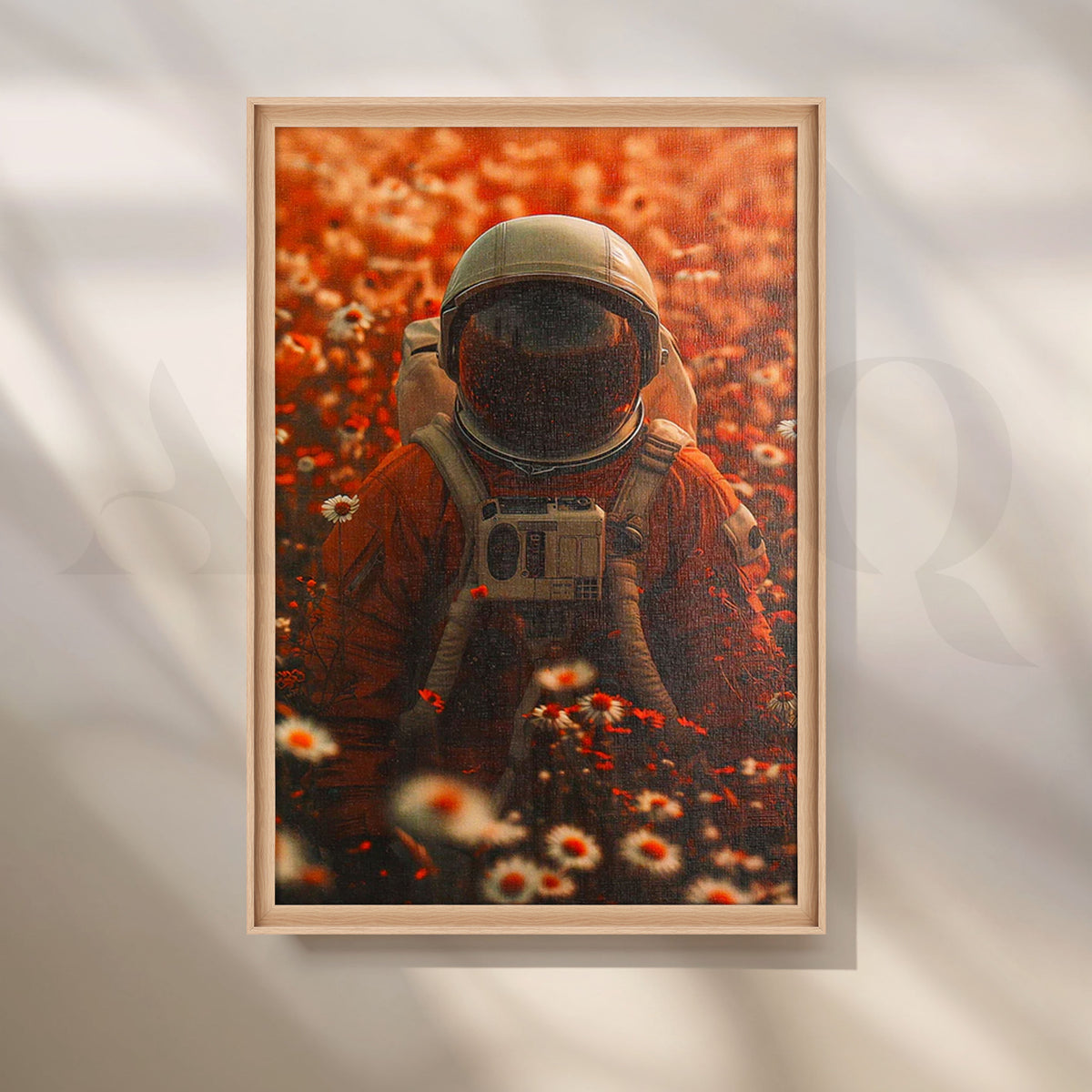 Astronaut in Wildflowers Canvas Painting for Gaming Room – Asha Art Studio – Image 5