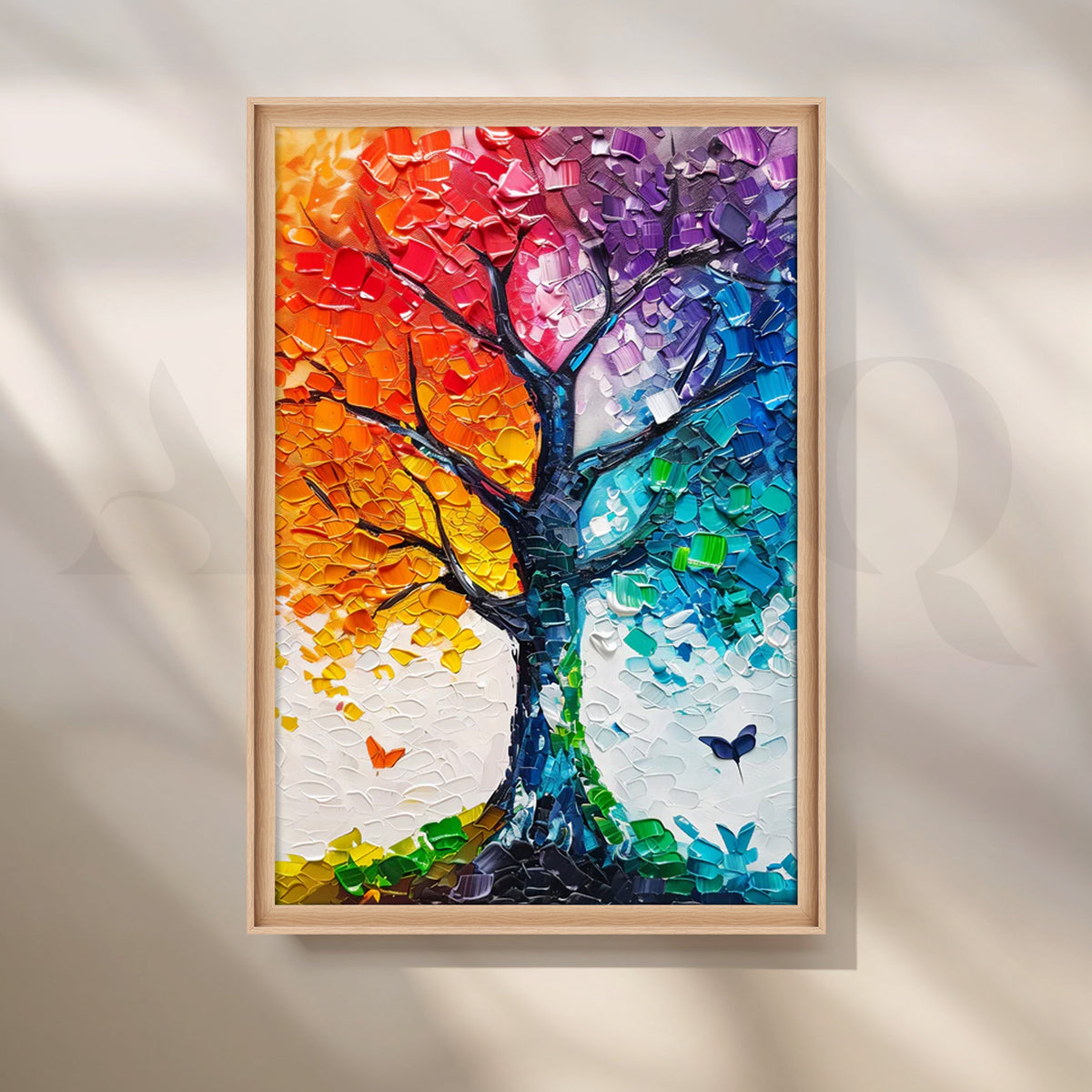 Spectrum Mosaic Tree Canvas Painting for Living Room – Asha Art Studio – Image 5