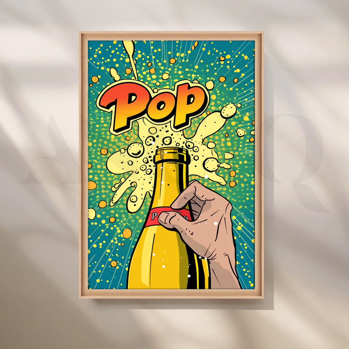Champagne Pop Art Wall Poster – Asha Art Studio – Image 5
