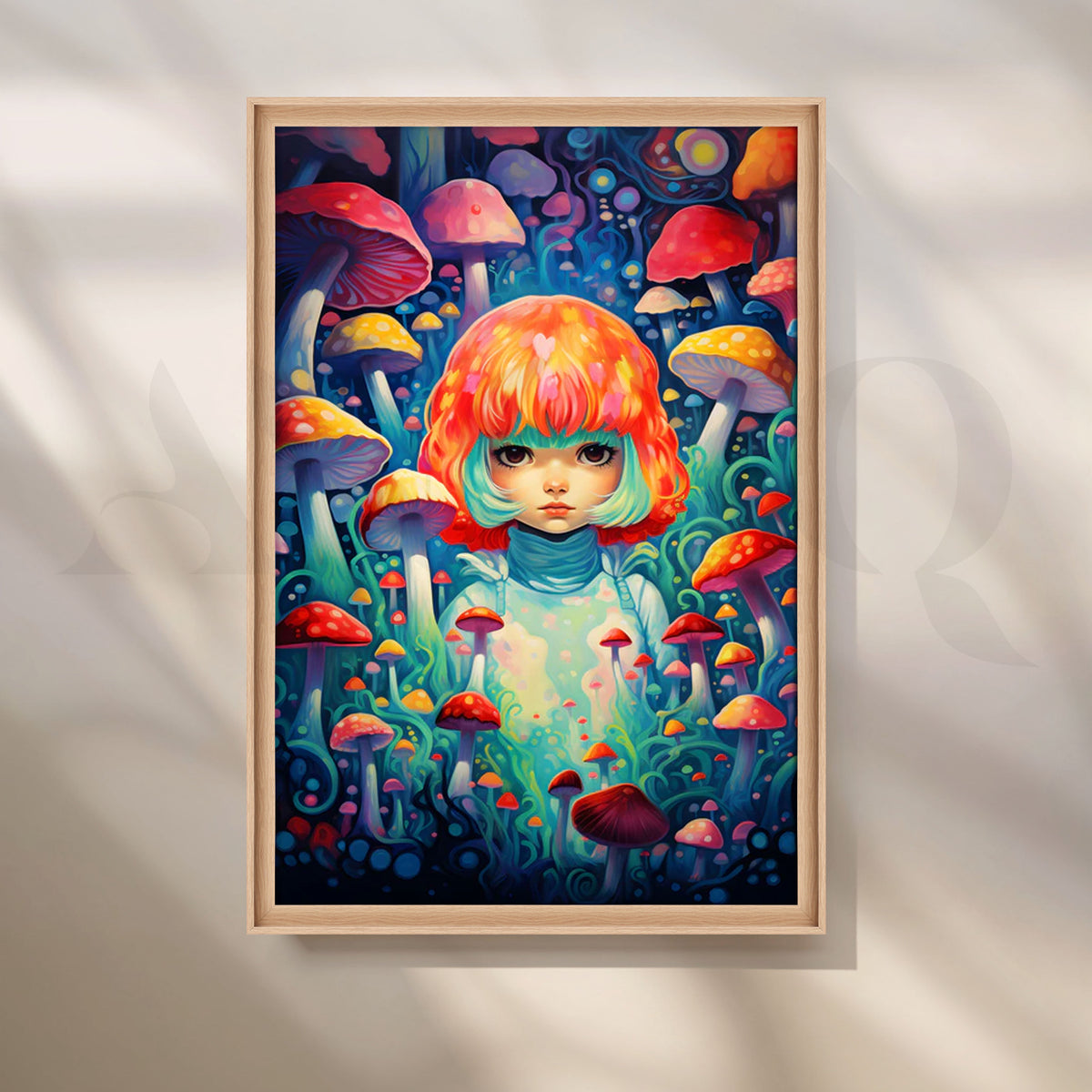 Toadstool Garden Sprite Canvas Painting for Bedroom/Kids Room – Asha Art Studio – Image 5