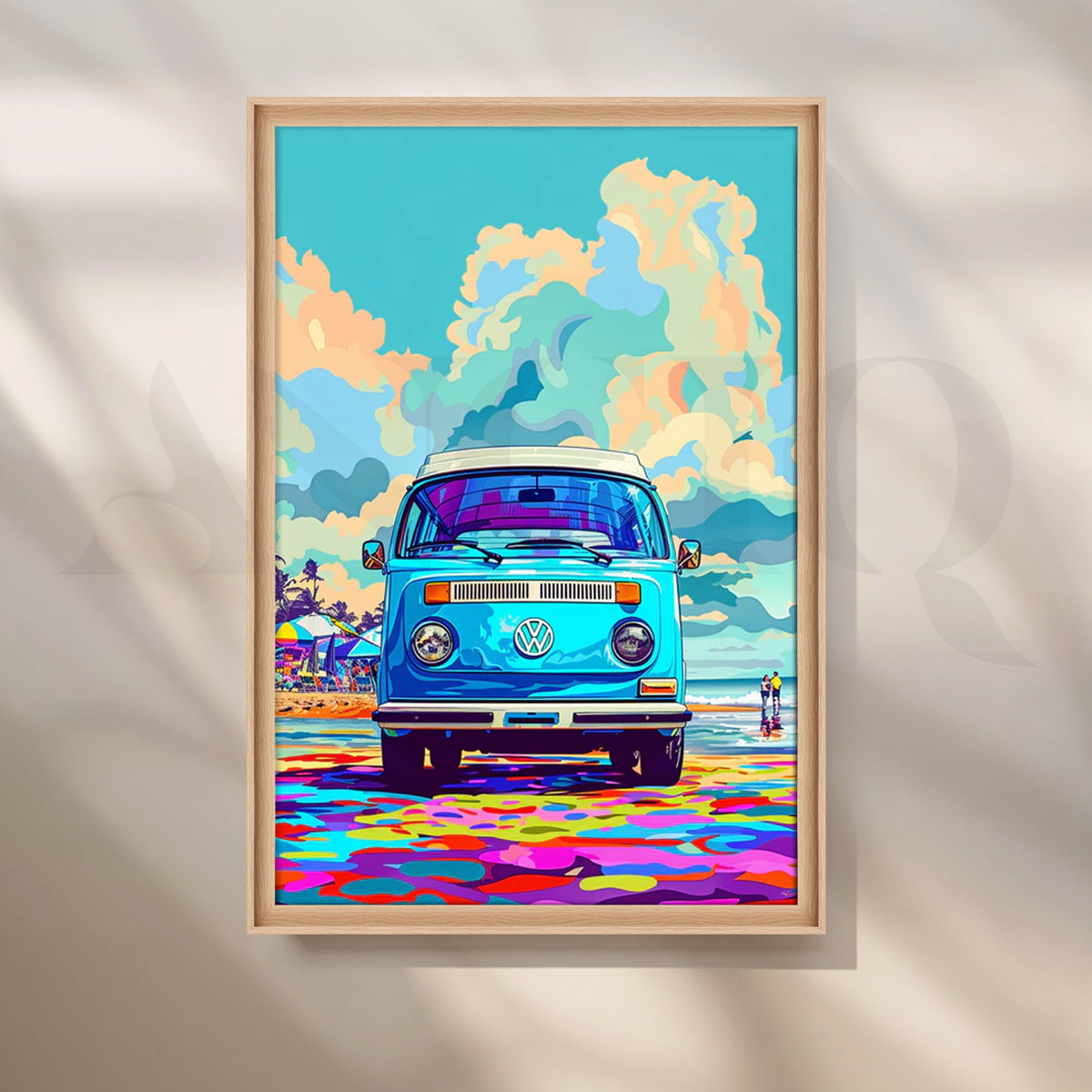 Surf Van Pop Vibes Canvas Painting for Living Room – Asha Art Studio – Image 5