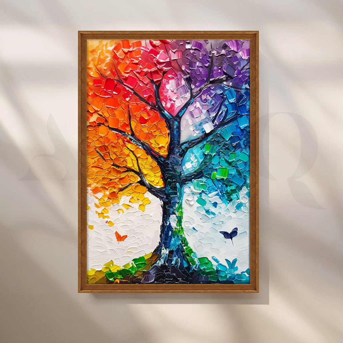 Spectrum Mosaic Tree Canvas Painting for Living Room – Asha Art Studio – Image 6