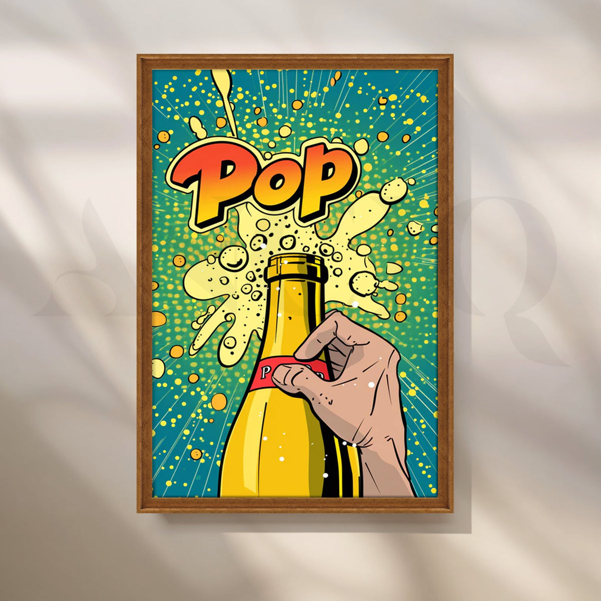 Champagne Pop Art Wall Poster – Asha Art Studio – Image 6