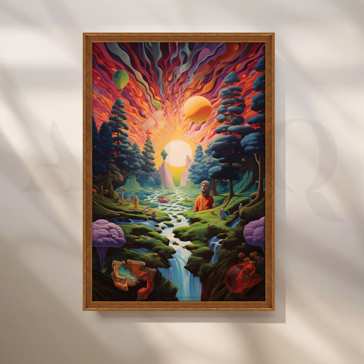 Cosmic Sunrise Cascade Canvas Artwork – Asha Art Studio – Image 6