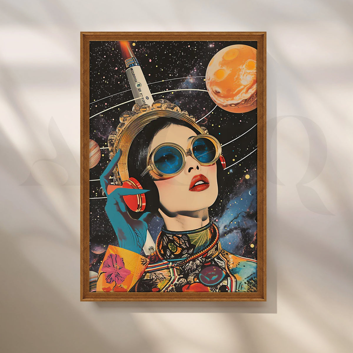 Galactic Muse — Retro-Futurist Space Pop Art Print – Asha Art Studio – Image 6